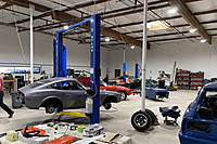 Busy Restoration shop with several different projects in different stages