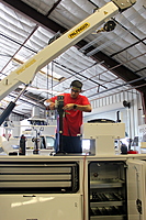 Reynaldo working on a custom crane "build" for L.A.
