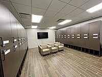 Newly renovated tech locker room