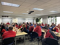 One of our all employee lunches in June.