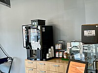 Starbucks coffee machine in the customer waiting lounge