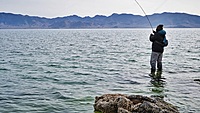 Pyramid Lake famous for its Massive Lahontan cutthroat trout.