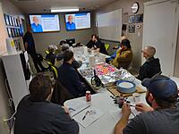 We train every month and have no less than 4 in person hands on trainings a year. This is our training room at the shop and this group is part of our Napa Busniess development group shops techs. All of our techs get paid to go to training. 