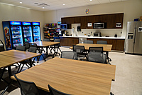Our ONYX Automotive Associate breakroom includes two microwaves, a toaster oven, a hot coco and coffee machine and a refrigerator.  It also offer's associates a Marketplace where they can purchase drinks and snacks.