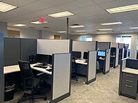 Row of workstations 