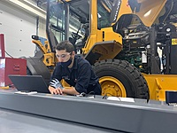 Gabe working on our Volvo L60H wheel-loader