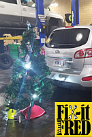 The mechanics made a Christmas tree