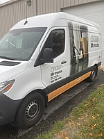 We have 3 different models of vans in our fleet: Chevy Express, Ford Transit, and this Freightliner Sprinter by Mercedes. 