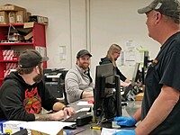 Parts departments well staffed to support service and sales departments.