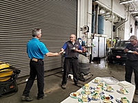 Celebrating our Technician's retirements with cake in our Ford Shop!