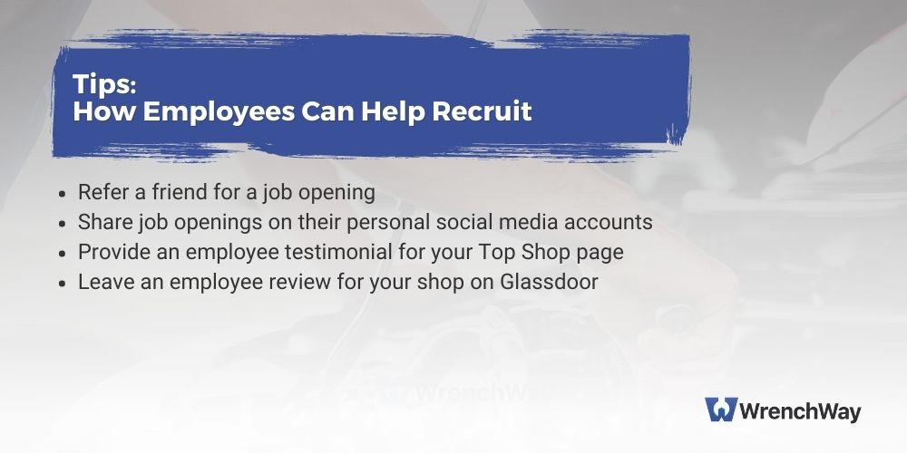 how employees can help recruit for shops