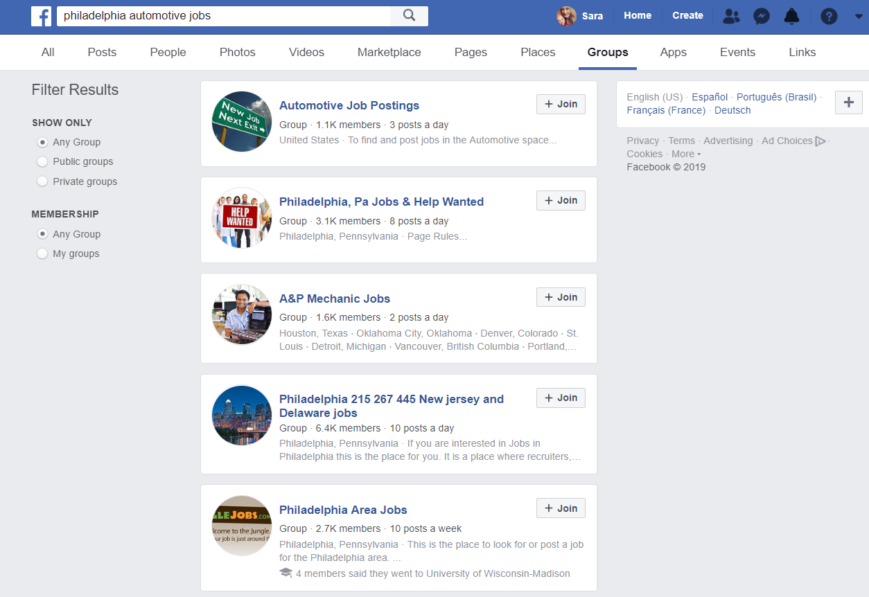 how to find facebook groups
