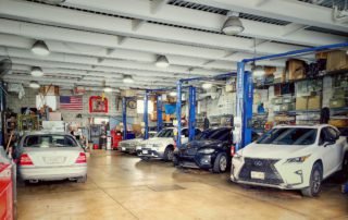 Inside of an auto repair shop in Wisconsin