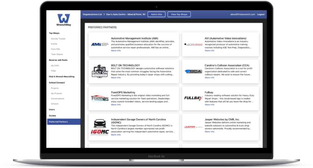 Preferred Partner page in MyShop on a laptop