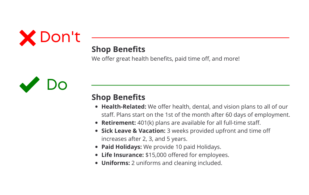 Dos and Don'ts of Shops Explaining Shop Benefits