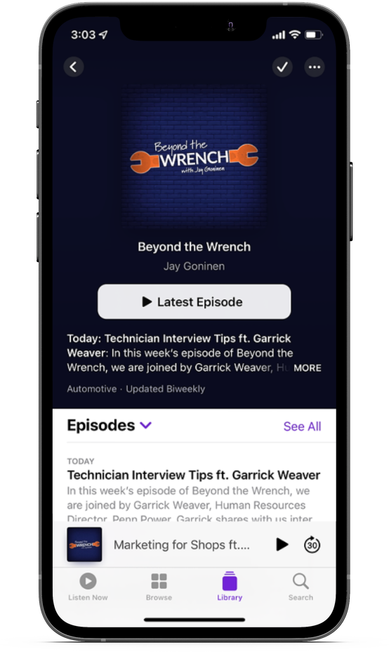 Beyond the Wrench Podcast Sponsor For Page