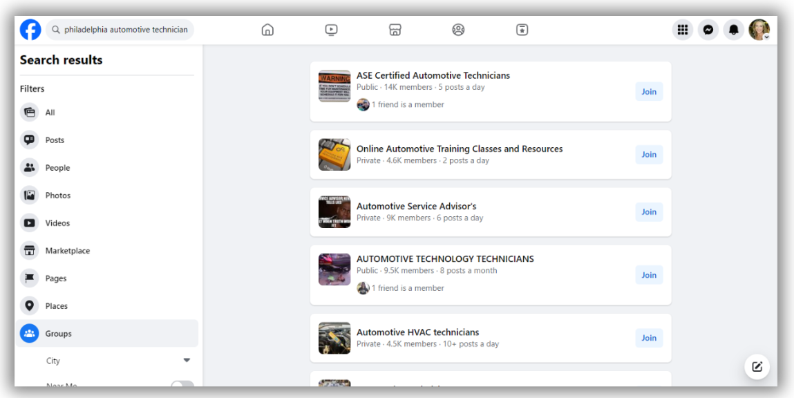Facebook groups for automotive technicians in philadelphia
