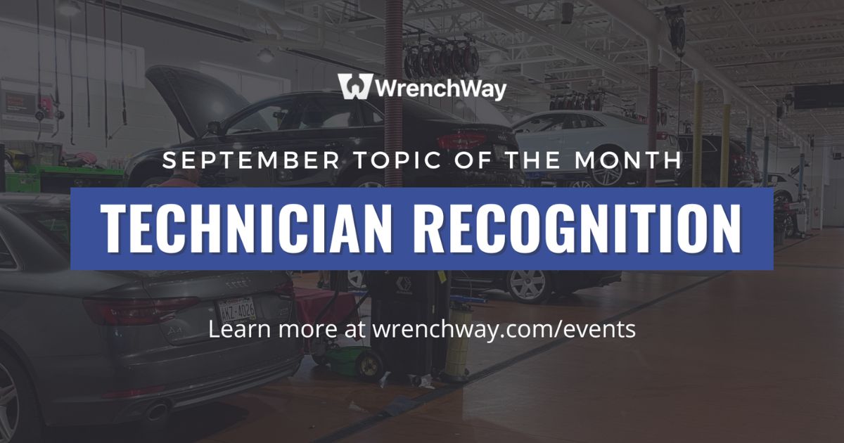 WrenchWay announces September Topic of the Month: Technician Recognition