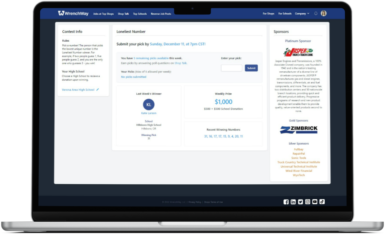 WrenchWay Partner Sponsorship – Loneliest Number