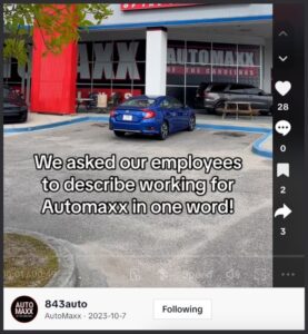 Post Example: Employee Testimonial TikTok Video