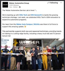 Example Post: Walser Opening Service Lab